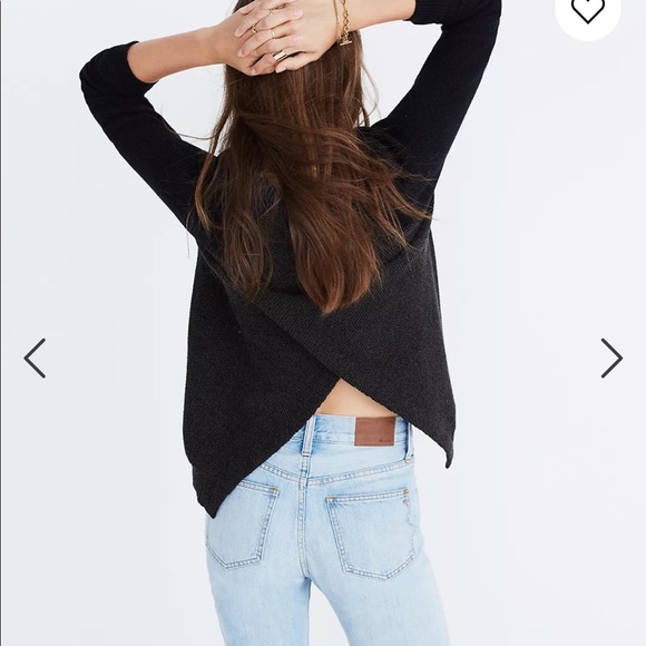 Madewell cross back sweater province black grey xs - Picture 3 of 8